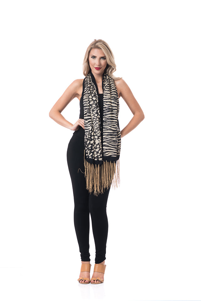 ANIMAL COLLAGE 7-WAY SCARF 2PC PANT SET