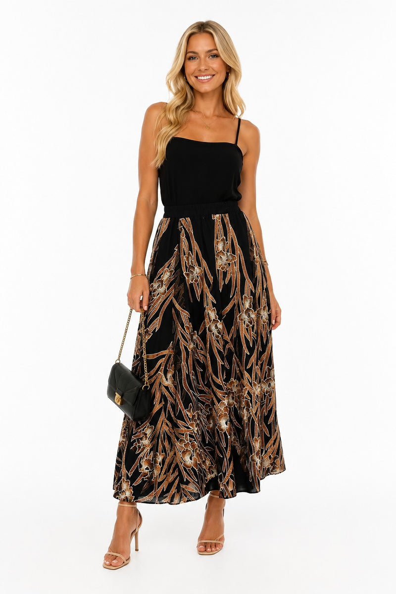 EMBROIDERED BAMBOO FULL SKIRT
