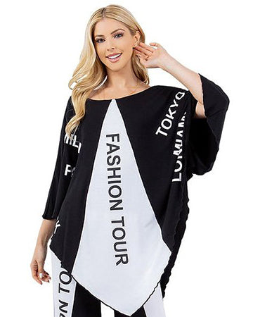 FASHION TOUR V-POINT TUNIC TOP