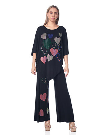 RHINESTONE HEARTS 2PC PANT SET