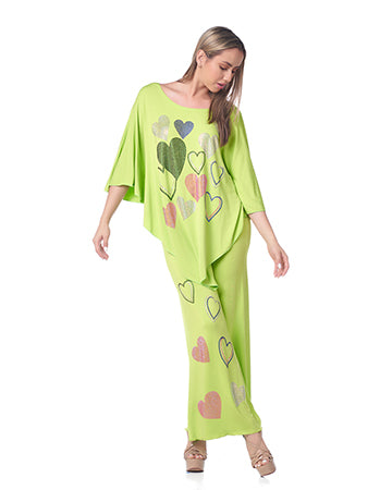 RHINESTONE HEARTS 2PC PANT SET