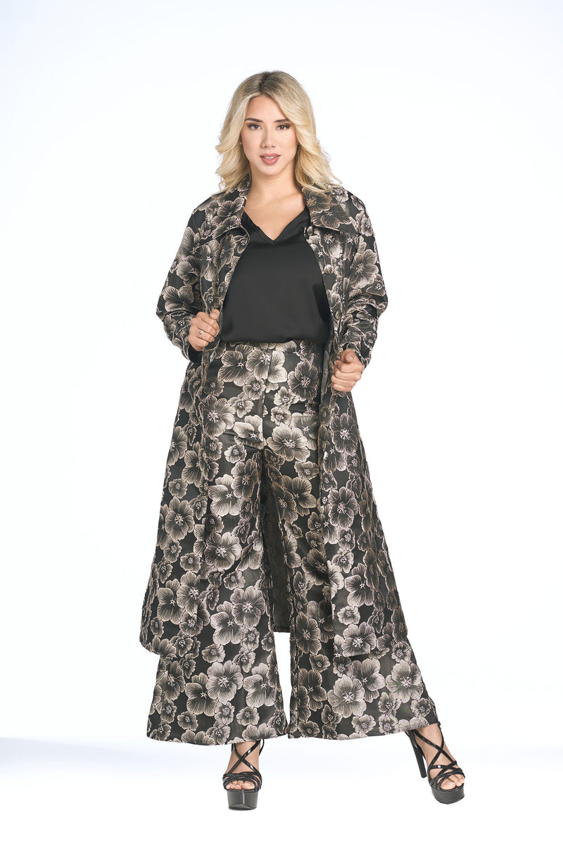 FLORAL BROCADE DUSTER JACKET