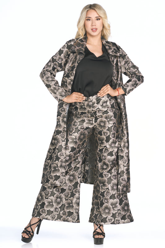 FLORAL BROCADE PALAZZOO PANT