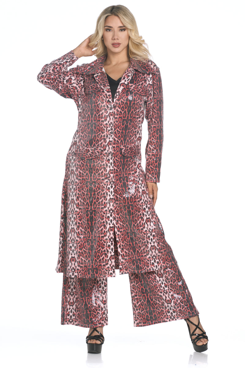 LEOPARD FOIL DUSTER JACKET