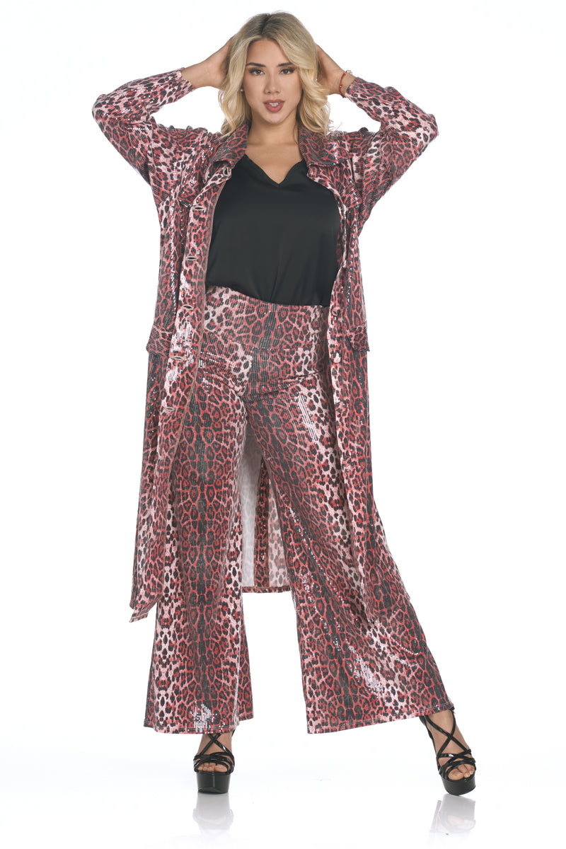 LEOPARD FOIL PALAZZO PANT