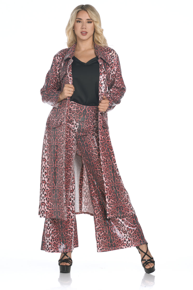 LEOPARD FOIL DUSTER JACKET