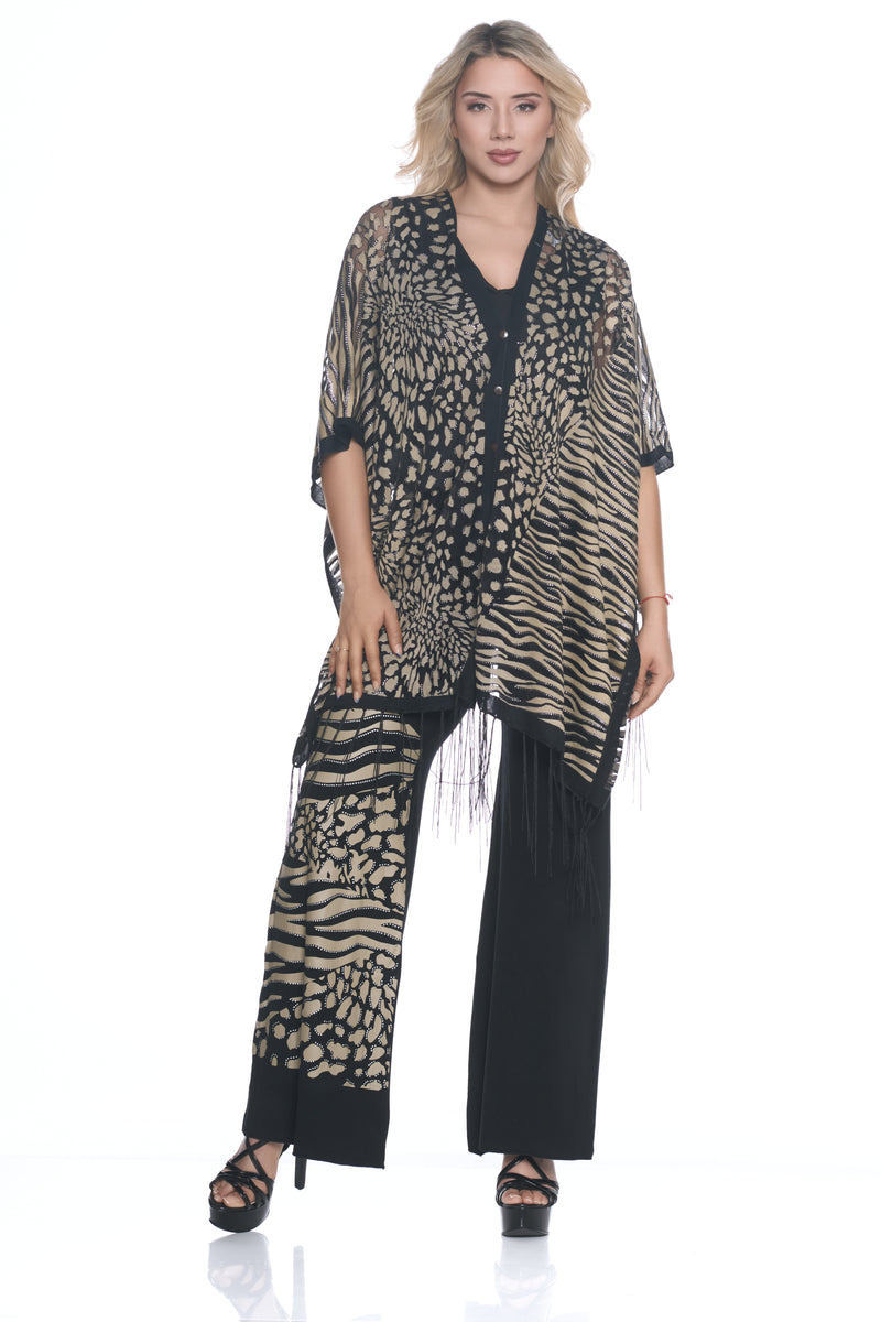 ANIMAL COLLAGE 7-WAY SCARF 2PC PANT SET