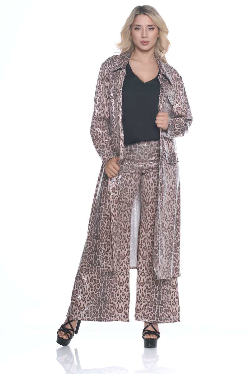 LEOPARD FOIL PALAZZO PANT