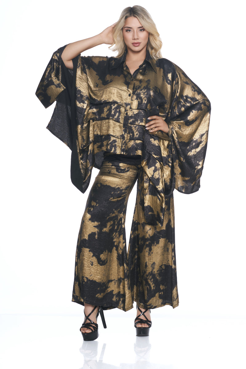 FUSION LONG SLEEVE PLEATED BLOUSE