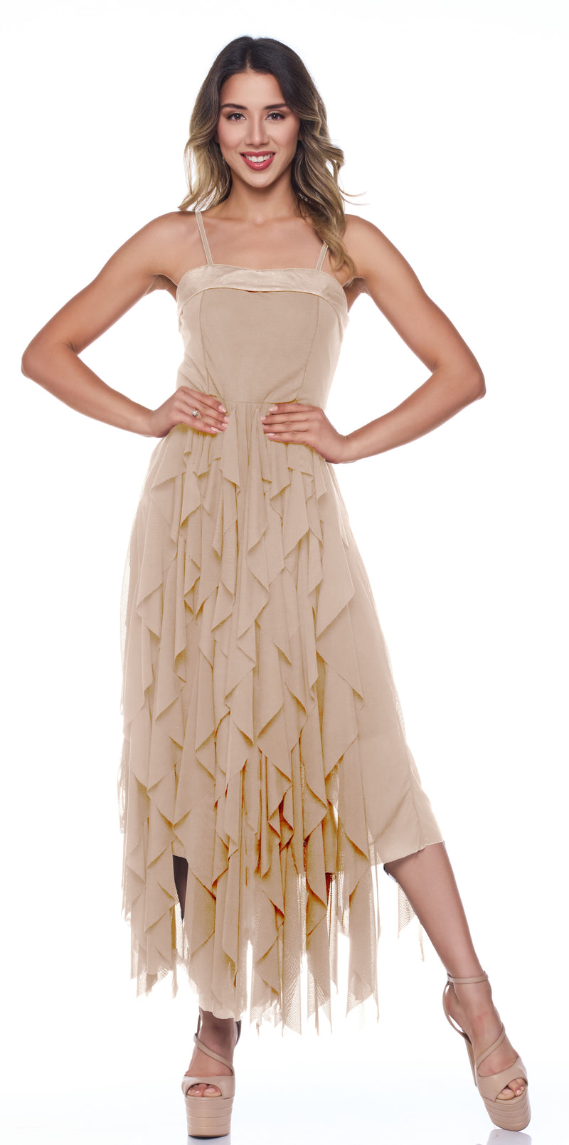 DREAM RUFFLE MESH DRESS