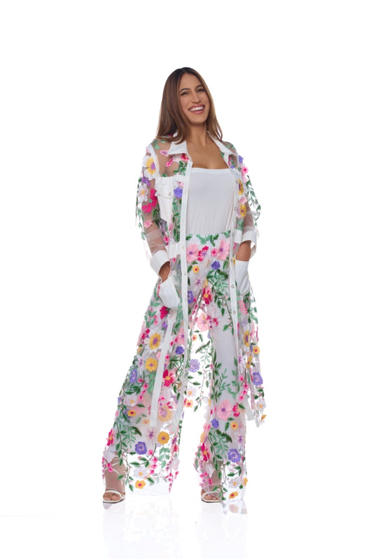 3D DIVINE FLORAL BUTTON JACKET