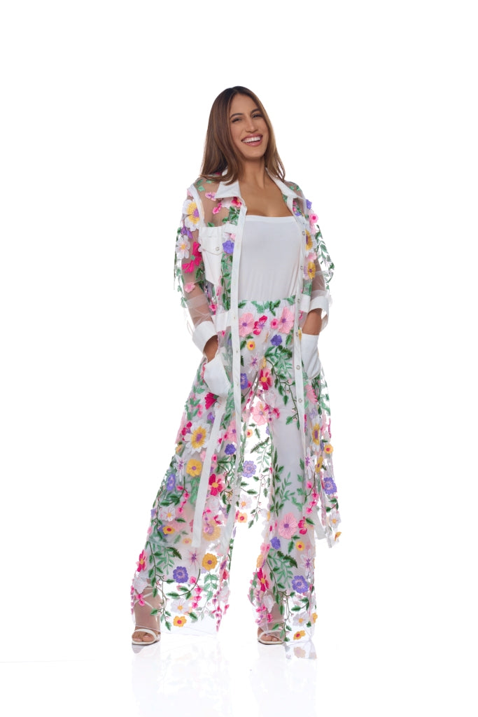 3D DIVINE FLORAL BUTTON JACKET