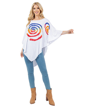 MULTI SPIRAL V-POINT TUNIC TOP