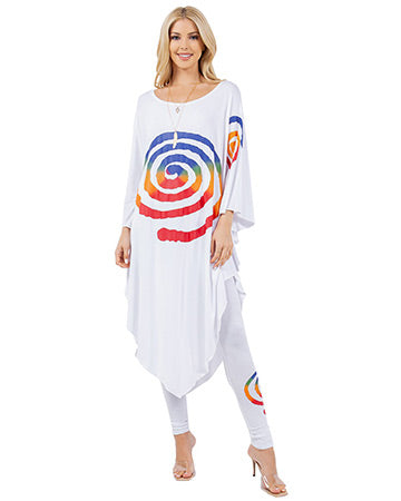MULTI SPIRAL MID-LENGTH TUNIC DRESS