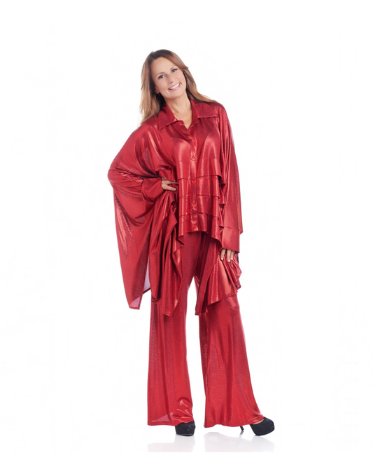 PARTY  LONG SLEEVE RUFFLE TOP