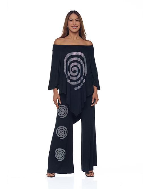 RHINESTONE SPIRAL 2PC PANT SET