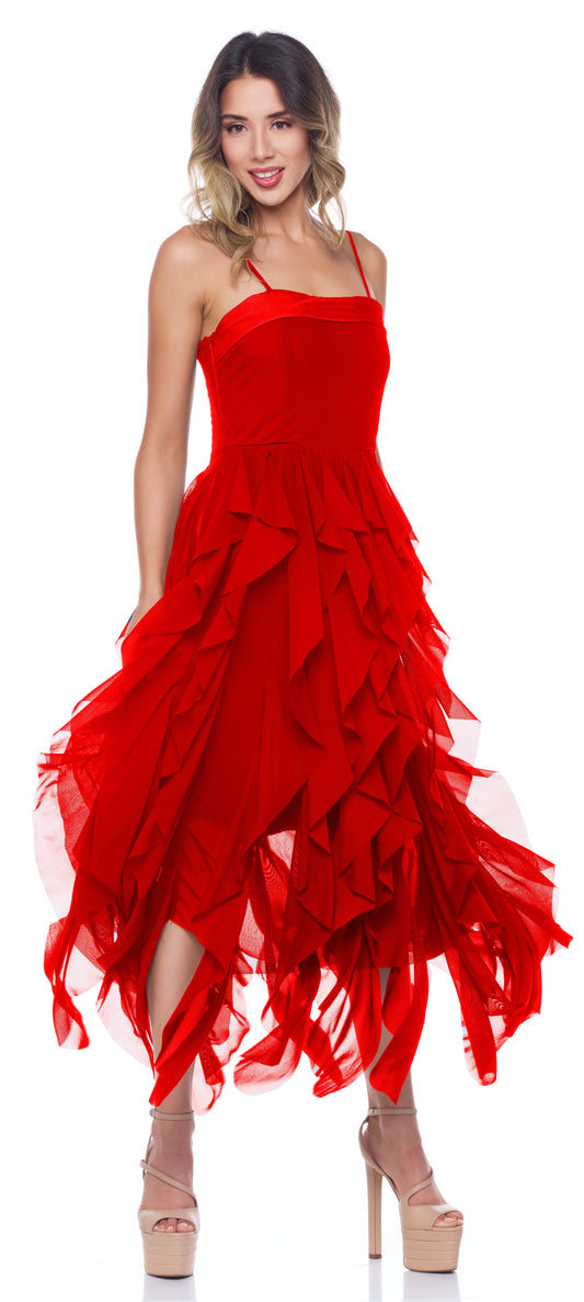 DREAM RUFFLE MESH DRESS