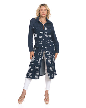 TRAVEL MAXI JACKET-DRESS DENIM
