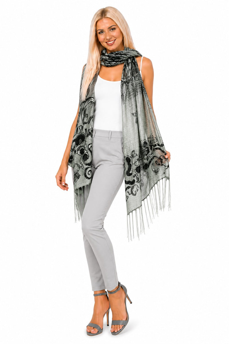 SCROLL FLOWER 7-WAY SCARF