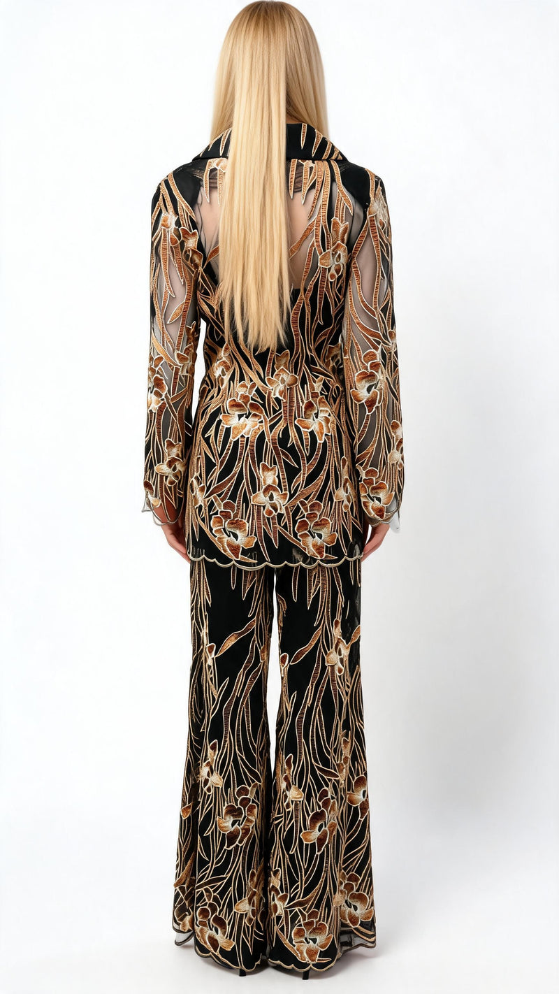 EMBROIDERED BAMBOO BLAZER JACKET