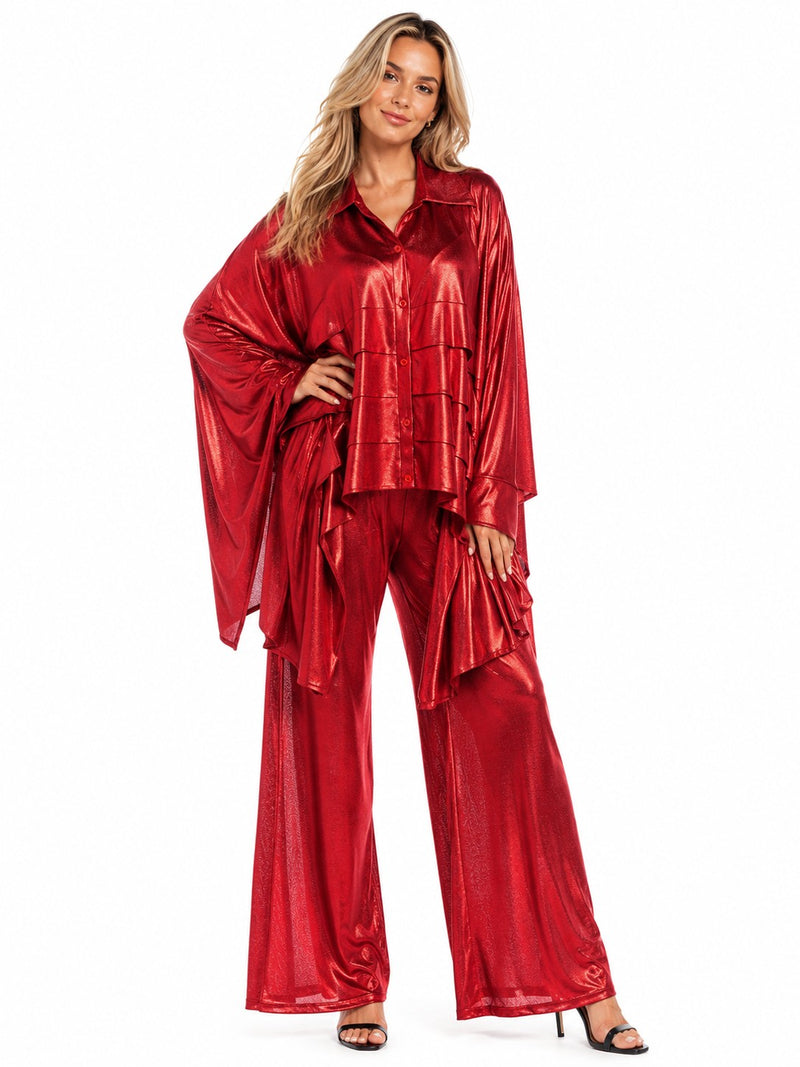 PARTY  LONG SLEEVE RUFFLE TOP