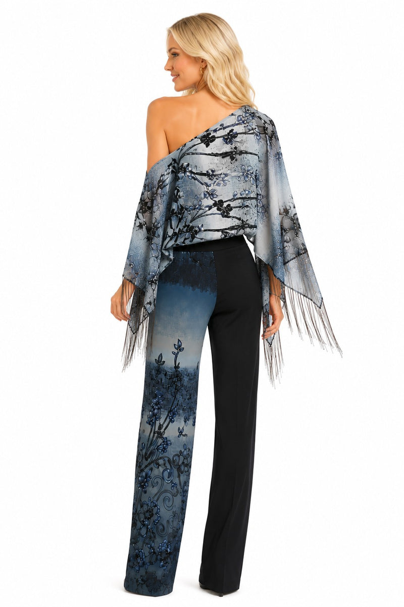SCROLL FLOWER 7-WAY SCARF 2PC PANT SET