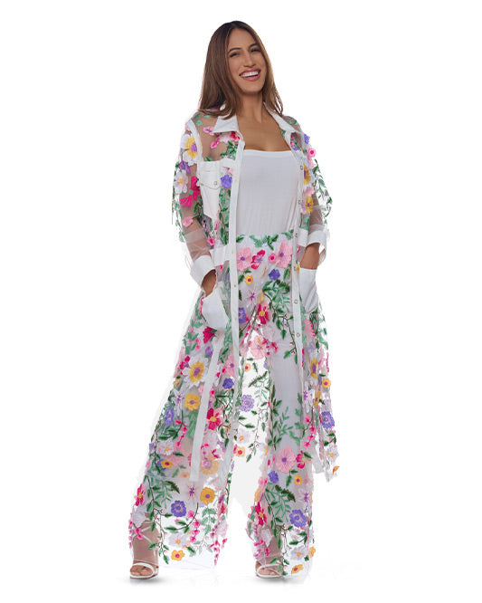 3D DIVINE FLORAL PALAZZO PANT