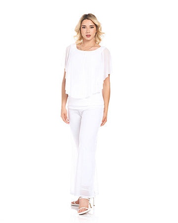 MESH SOLID PALAZZO PANT