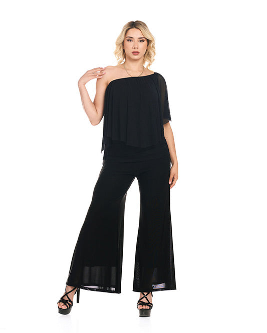 MESH SOLID PALAZZO PANT