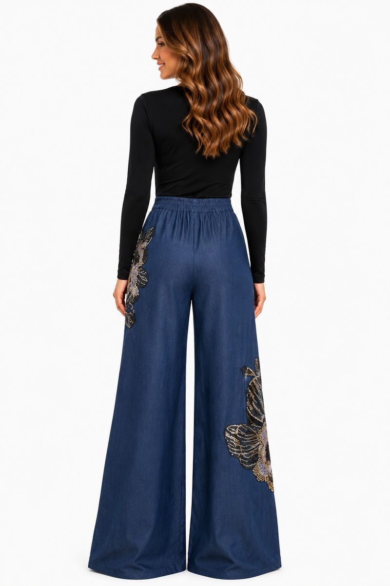 SEQUINS DREAMS PALAZZO PANTS