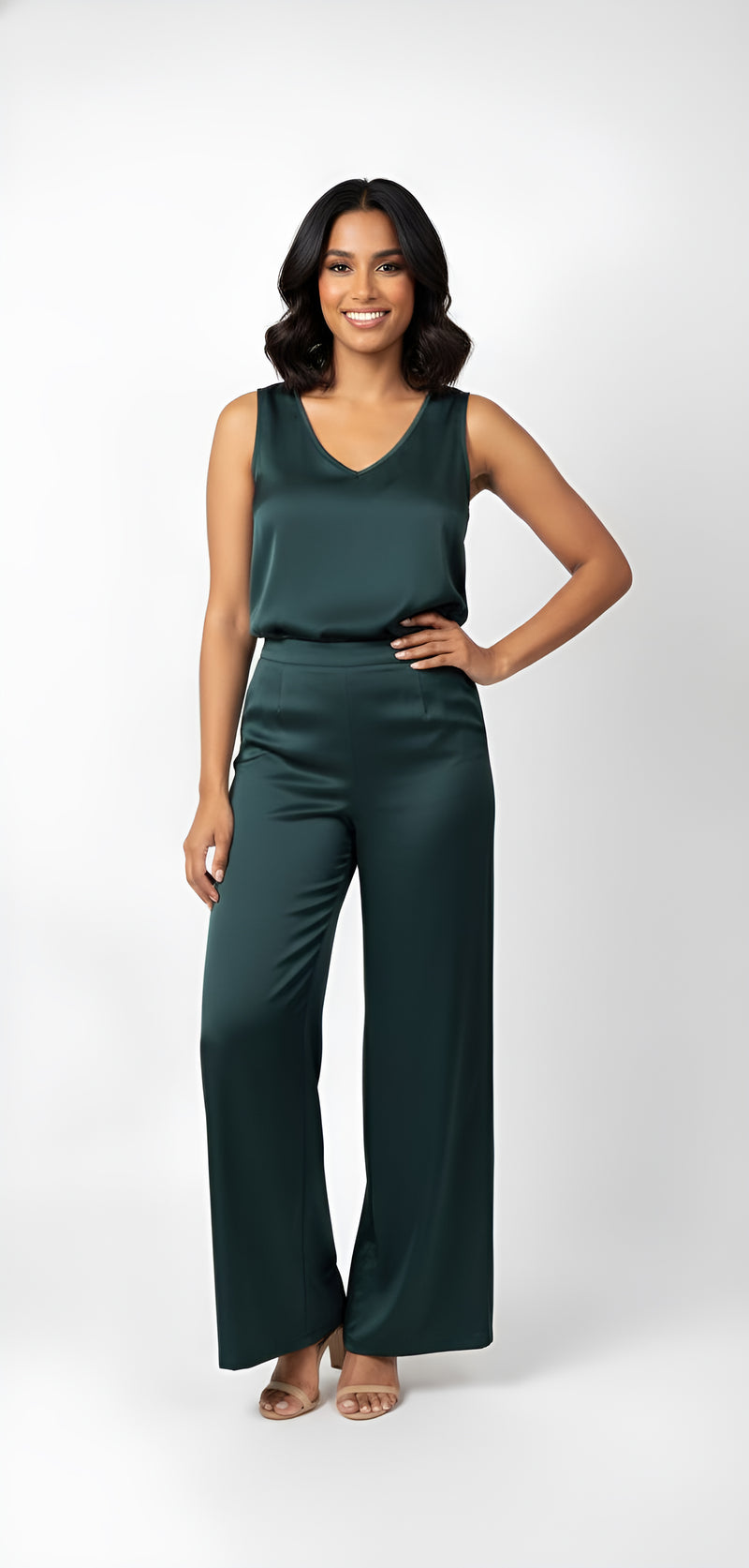SATIN 2PC TANK-PANT SET