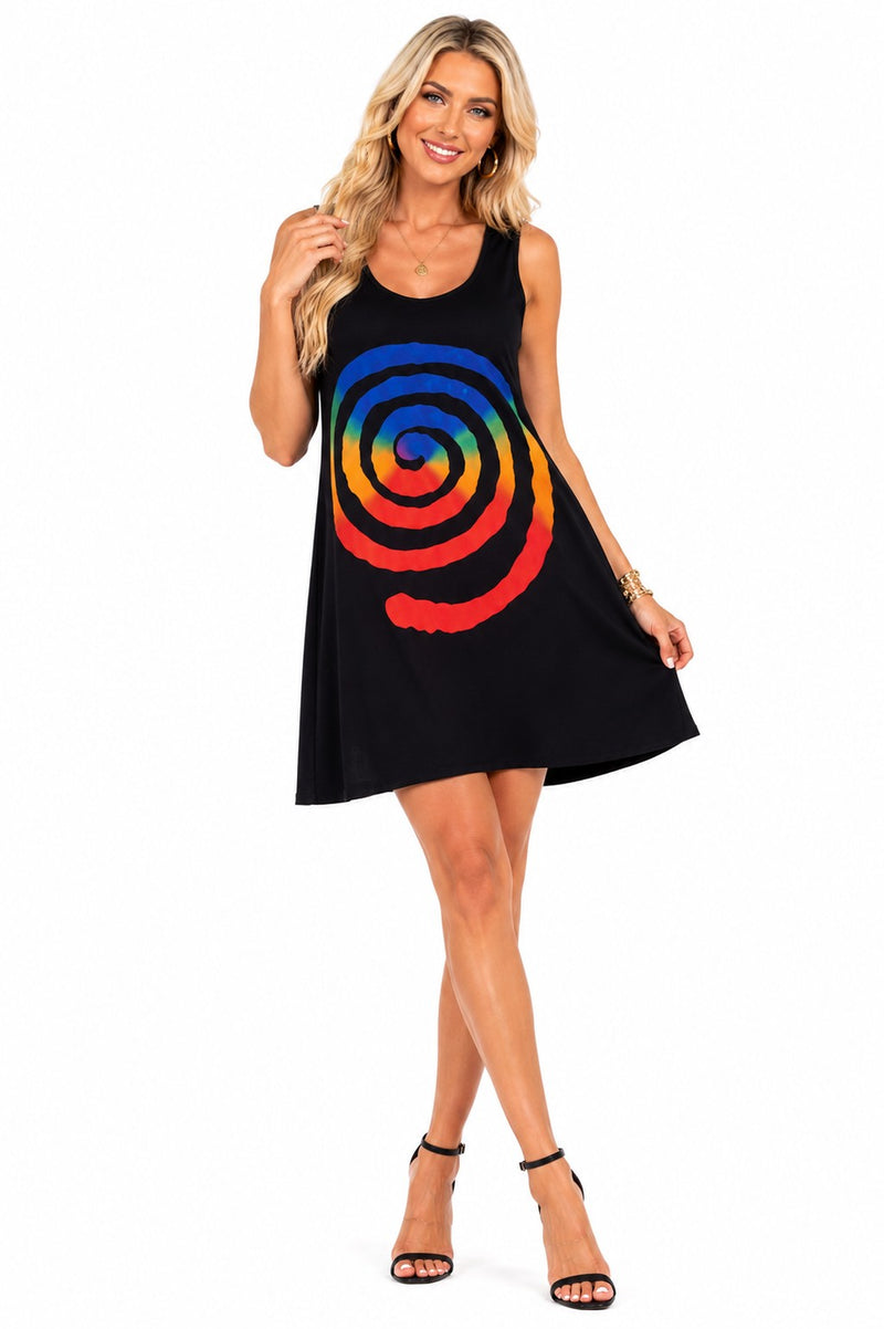 MULTI SPIRAL SHORT TANK DRESS