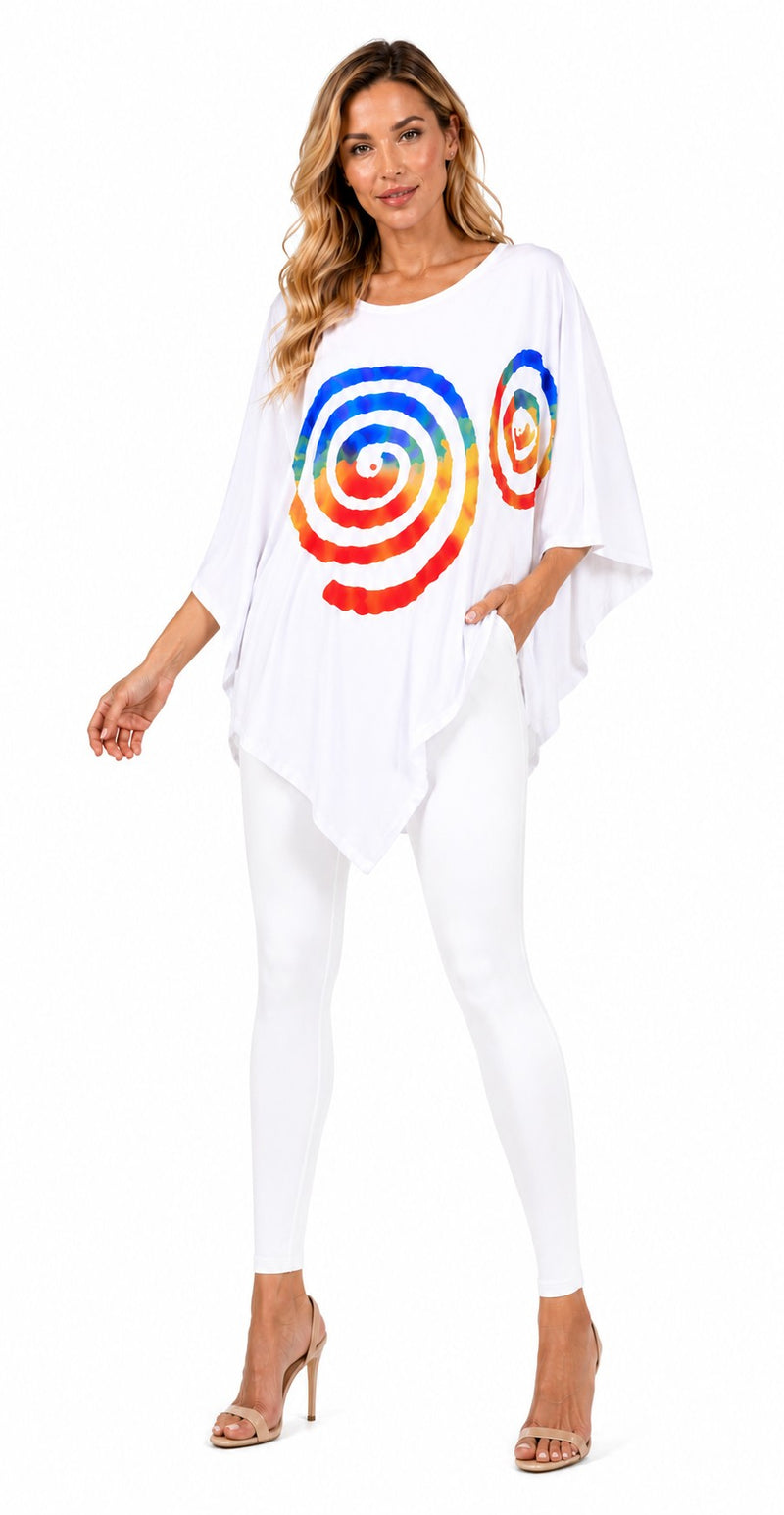 MULTI SPIRAL V-POINT TUNIC TOP