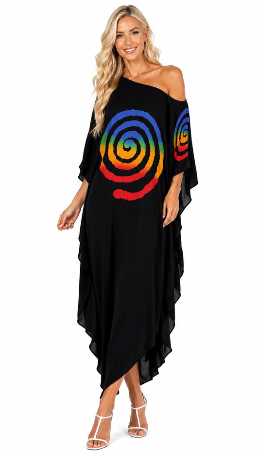 MULTI SPIRAL MID-LENGTH TUNIC DRESS