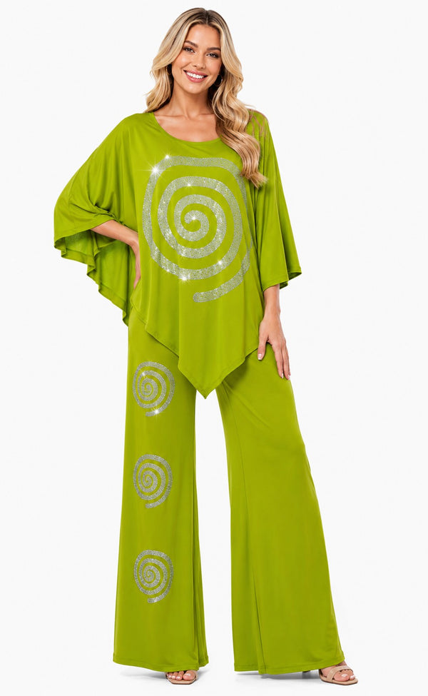 RHINESTONE SPIRAL 2PC PANT SET