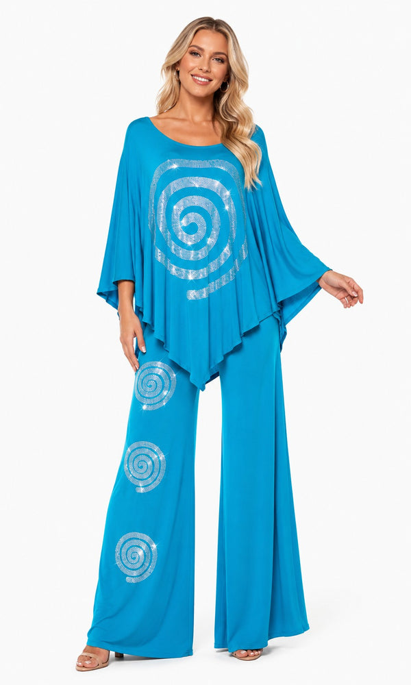 RHINESTONE SPIRAL 2PC PANT SET