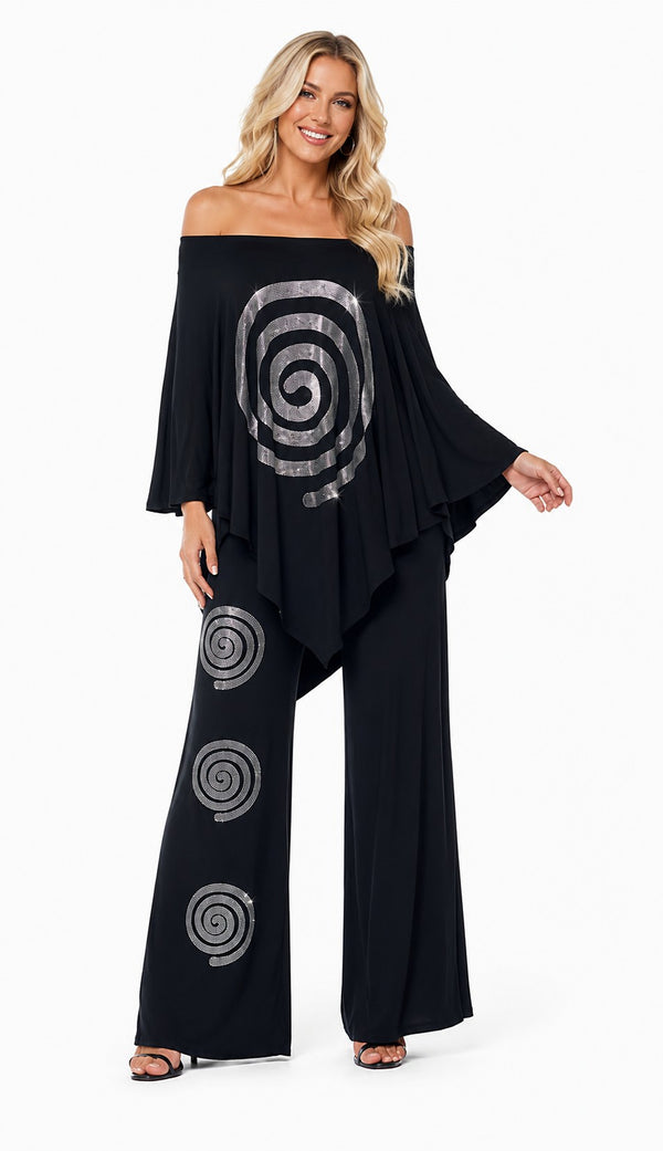 RHINESTONE SPIRAL 2PC PANT SET