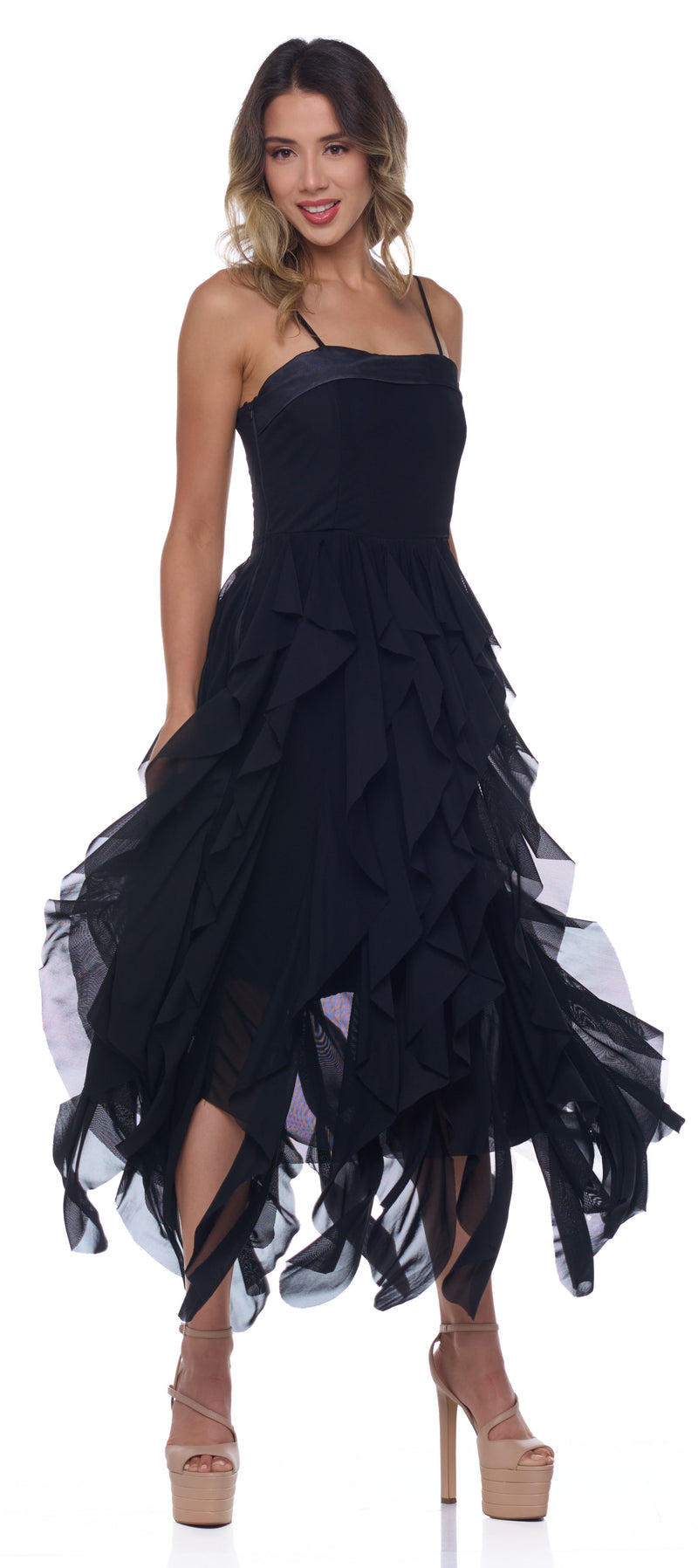DREAM RUFFLE MESH DRESS