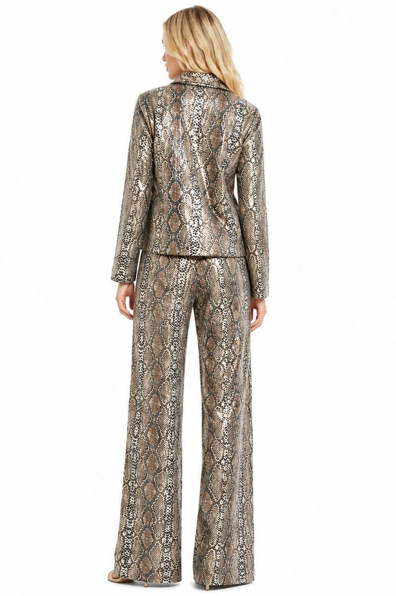 PYTHON FOIL PALAZZO PANTS