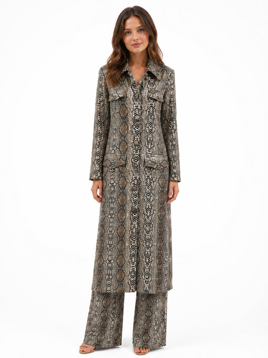 PYTHON FOIL DUSTER JACKET