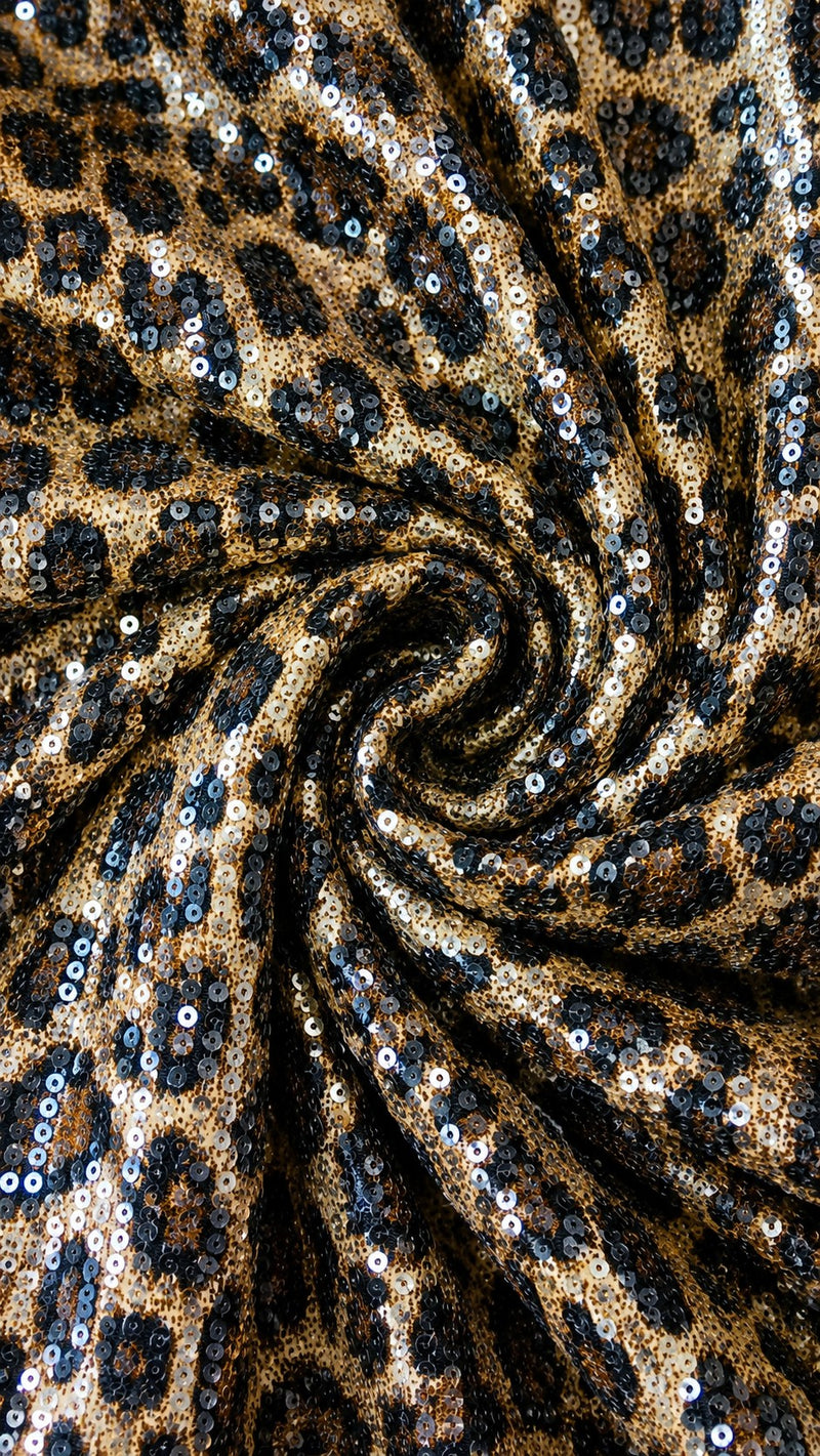 LEOPARD SEQUIN-FOIL ESCAPE PALAZZO PANTS