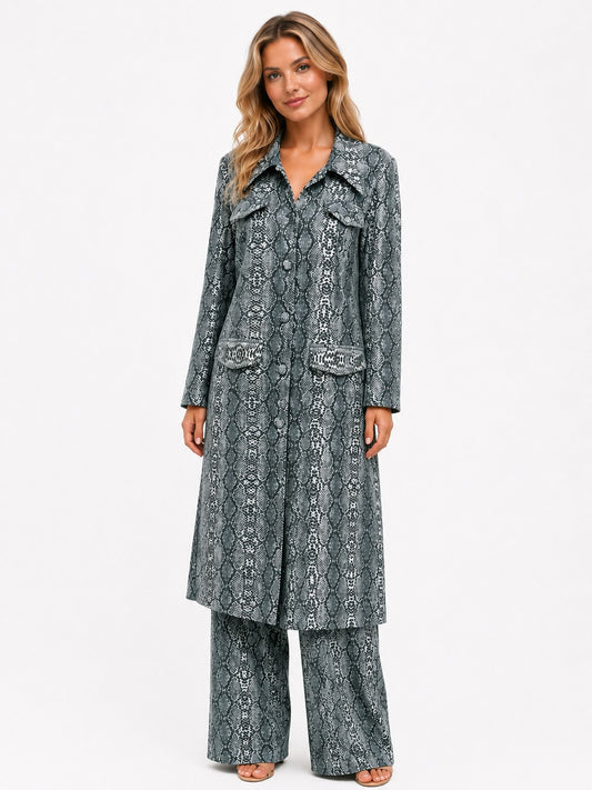 PYTHON FOIL DUSTER JACKET