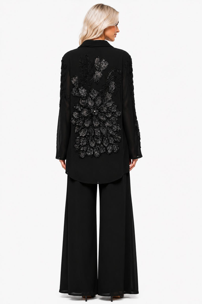 ALLURE 3/D MESH FLORAL BEADED LACE DREAM BLAZER