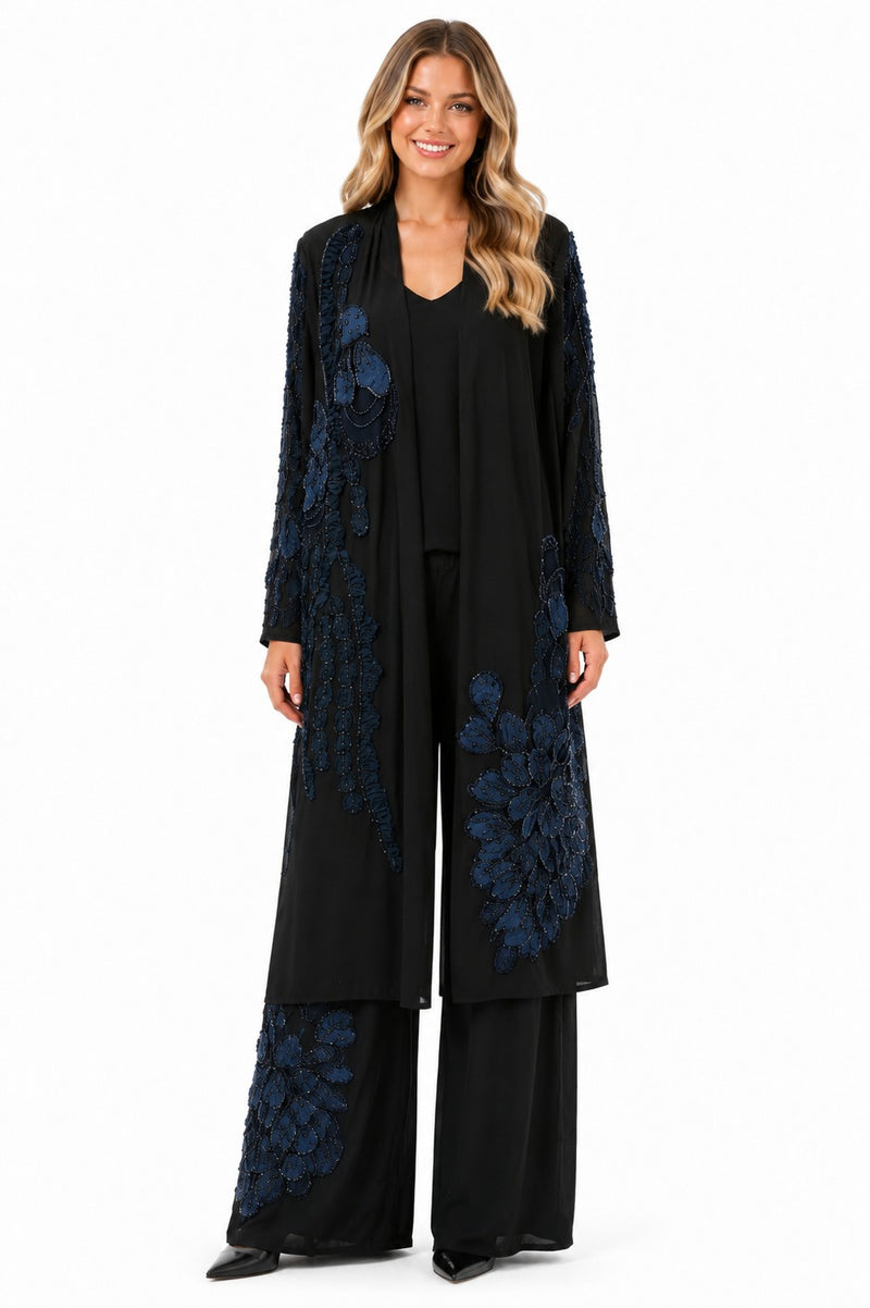 ALLURE 3/D MESH FLORAL BEADED LACE DREAM JACKET