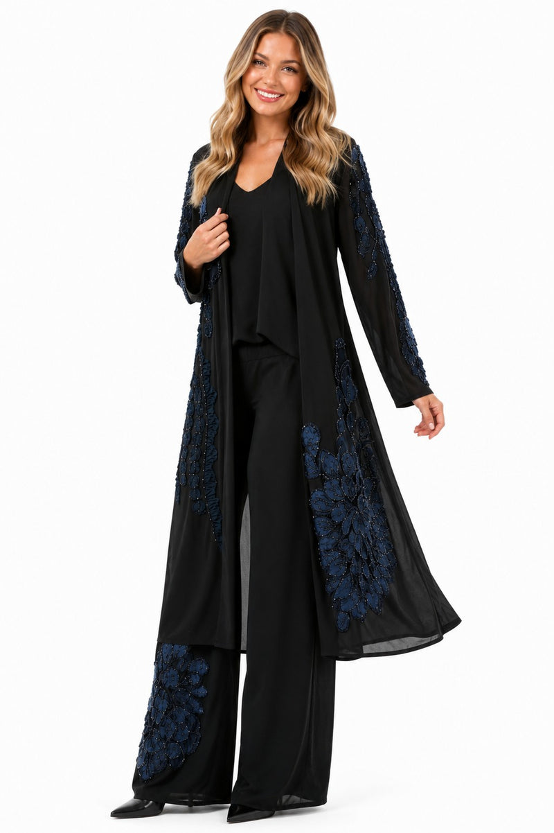 ALLURE 3/D MESH FLORAL BEADED LACE DREAM JACKET
