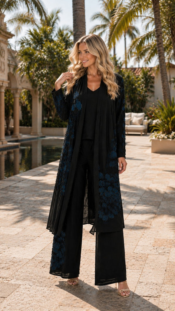 ALLURE 3/D MESH FLORAL BEADED LACE DREAM JACKET