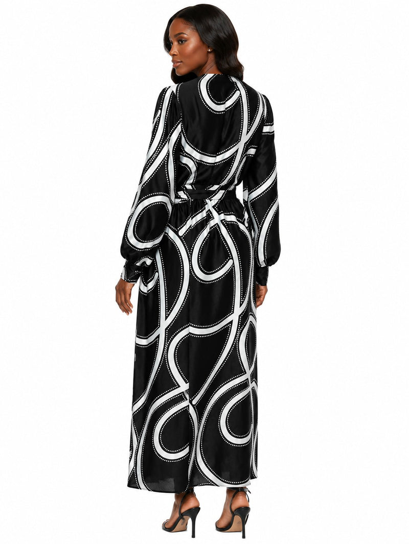 SYMMETRY FANTASY WRAP MAXI DRESS