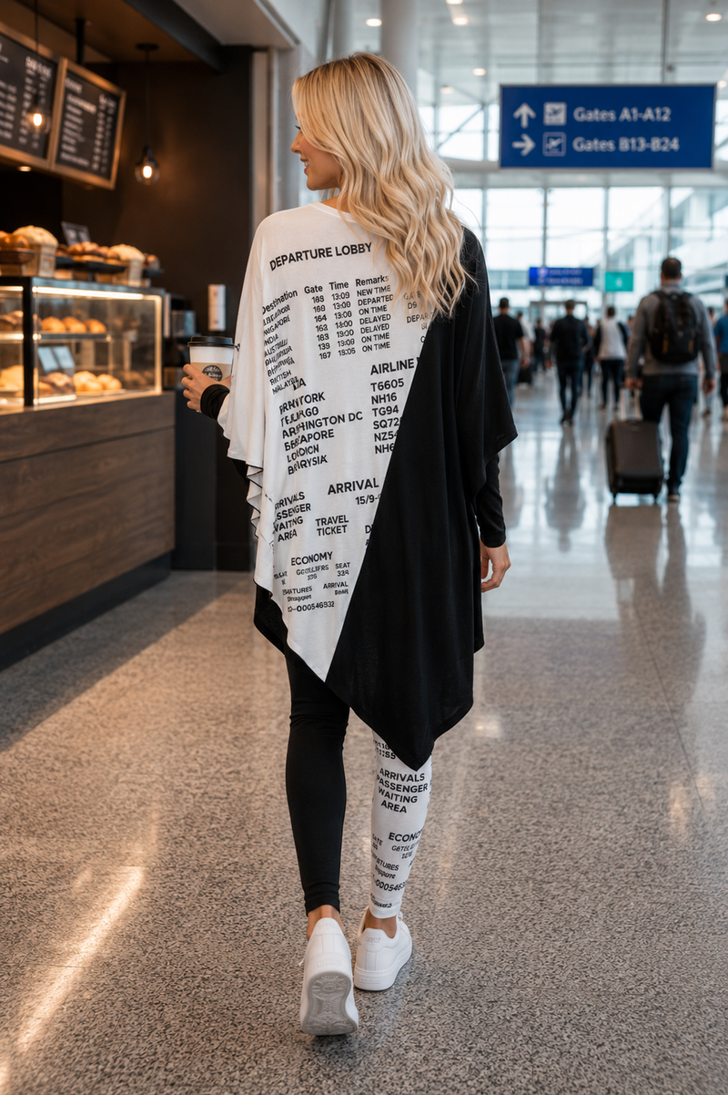 TRAVEL COLOR BLOCK V-POINT TUNIC