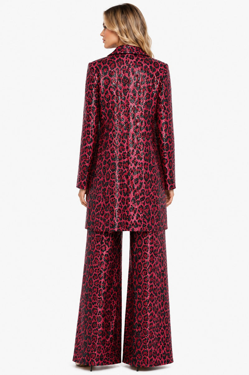 LEOPARD SEQUIN-FOIL ESCAPE BLAZER