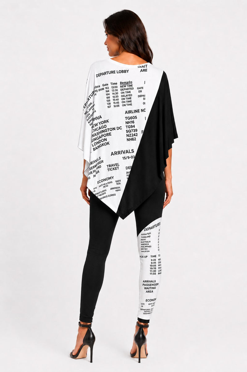 TRAVEL COLOR BLOCK V-POINT TUNIC